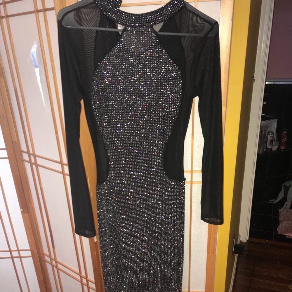 Black long sleeve prom/homecoming dress